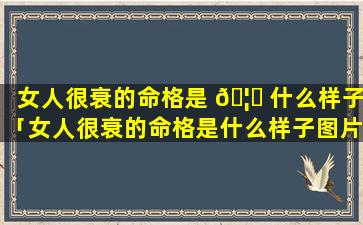 女人很衰的命格是 🦁 什么样子「女人很衰的命格是什么样子图片」